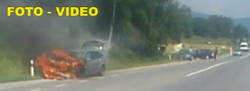 Pri Rožňave horelo auto na plyn